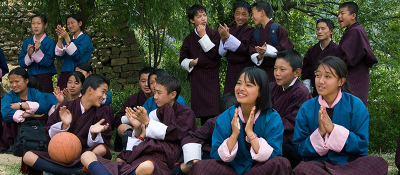 Children in schools are taught in English